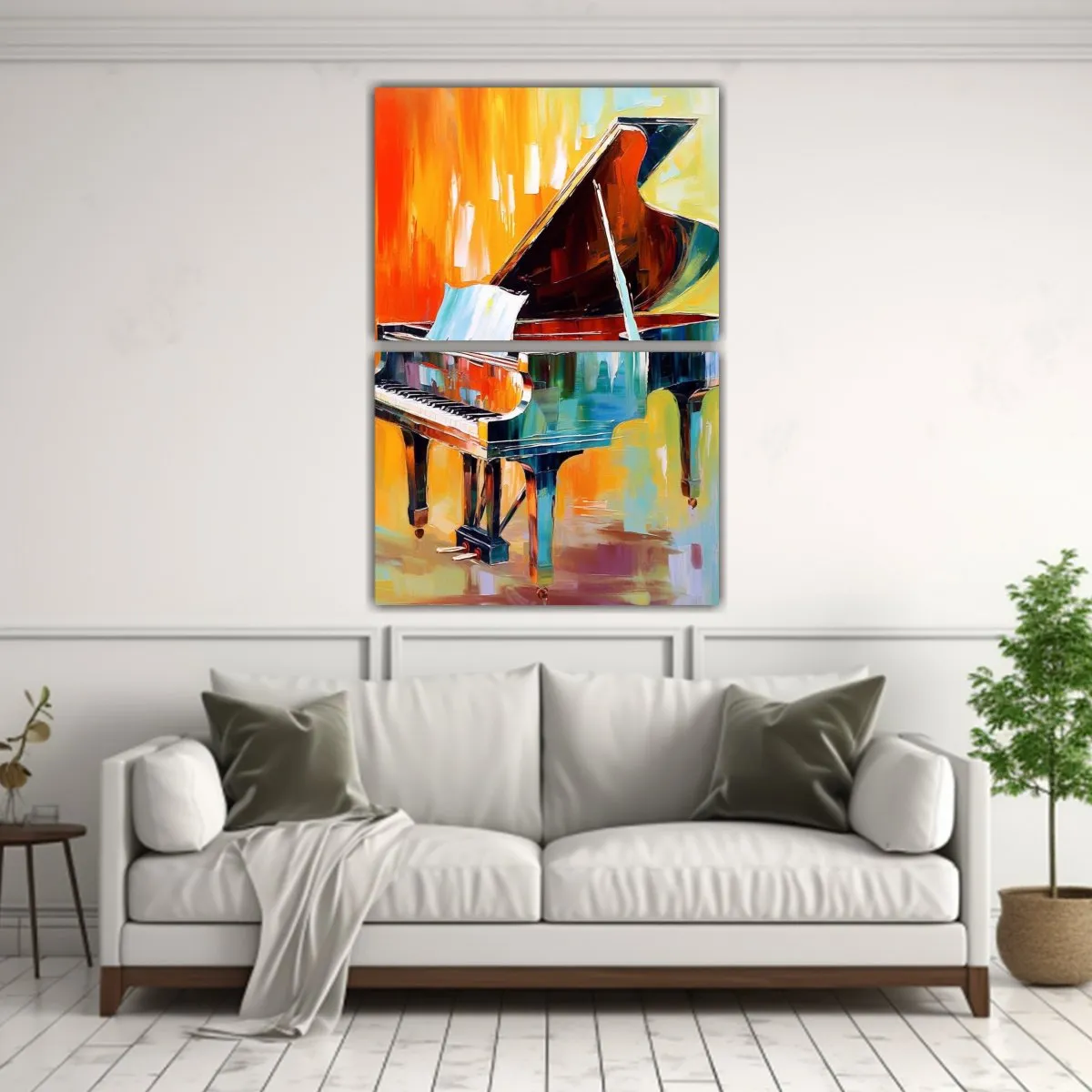 GENERICO - Pintura Abstracta Para Sala De Música Lienzos 60x80 Cm