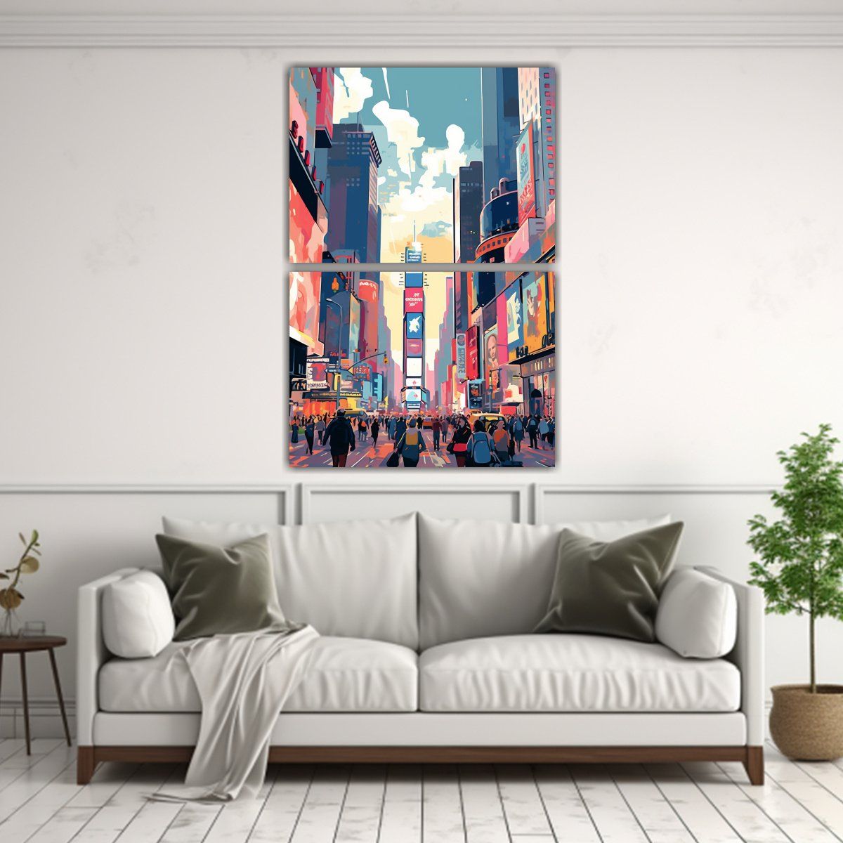GENERICO - Cuadro Abstracto Relieve De Times Square En Nueva 120x160 Cm