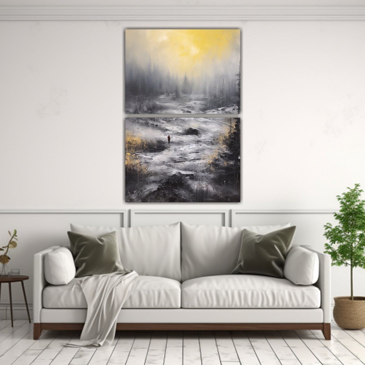 GENERICO - Cuadro Decorativo Escenario Paisaje Nevado Estilo 75x100 Cm