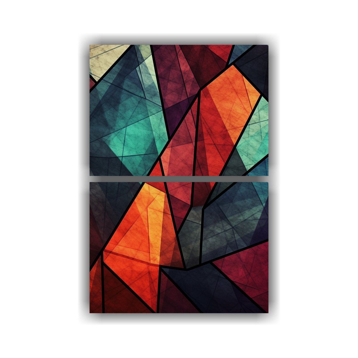 GENERICO - Diptico Abstracto Con Formas Surrealistas Casper 50x80 Cm