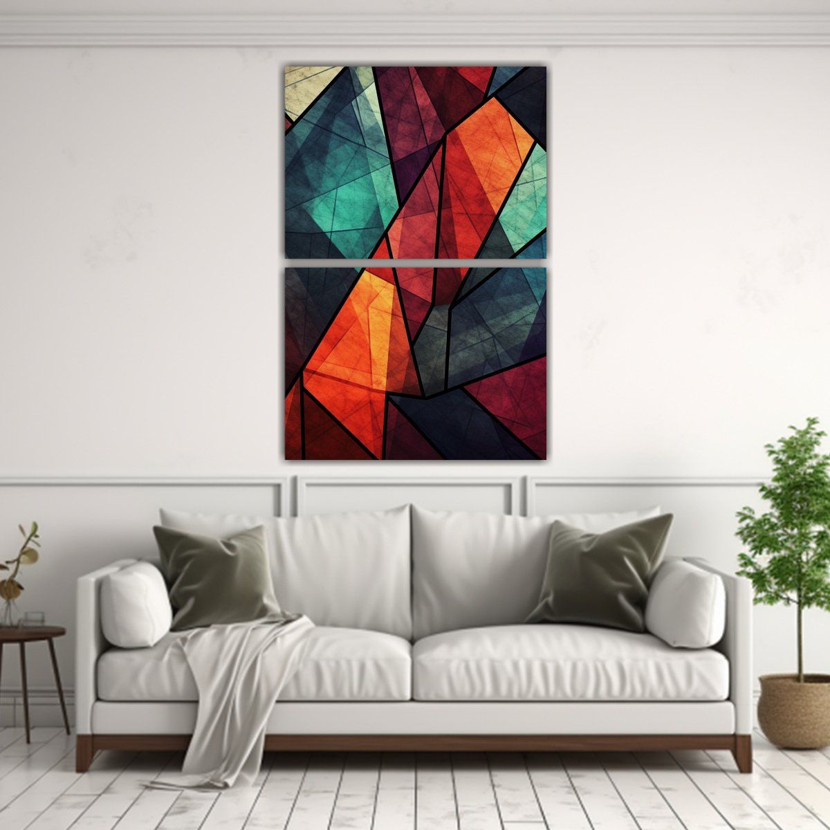 GENERICO - Diptico Abstracto Con Formas Surrealistas Casper 50x80 Cm