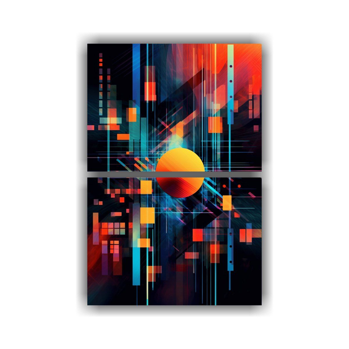 GENERICO - Cuadro Abstracto Original Con Colores Vibrantes Y 60x80 Cm