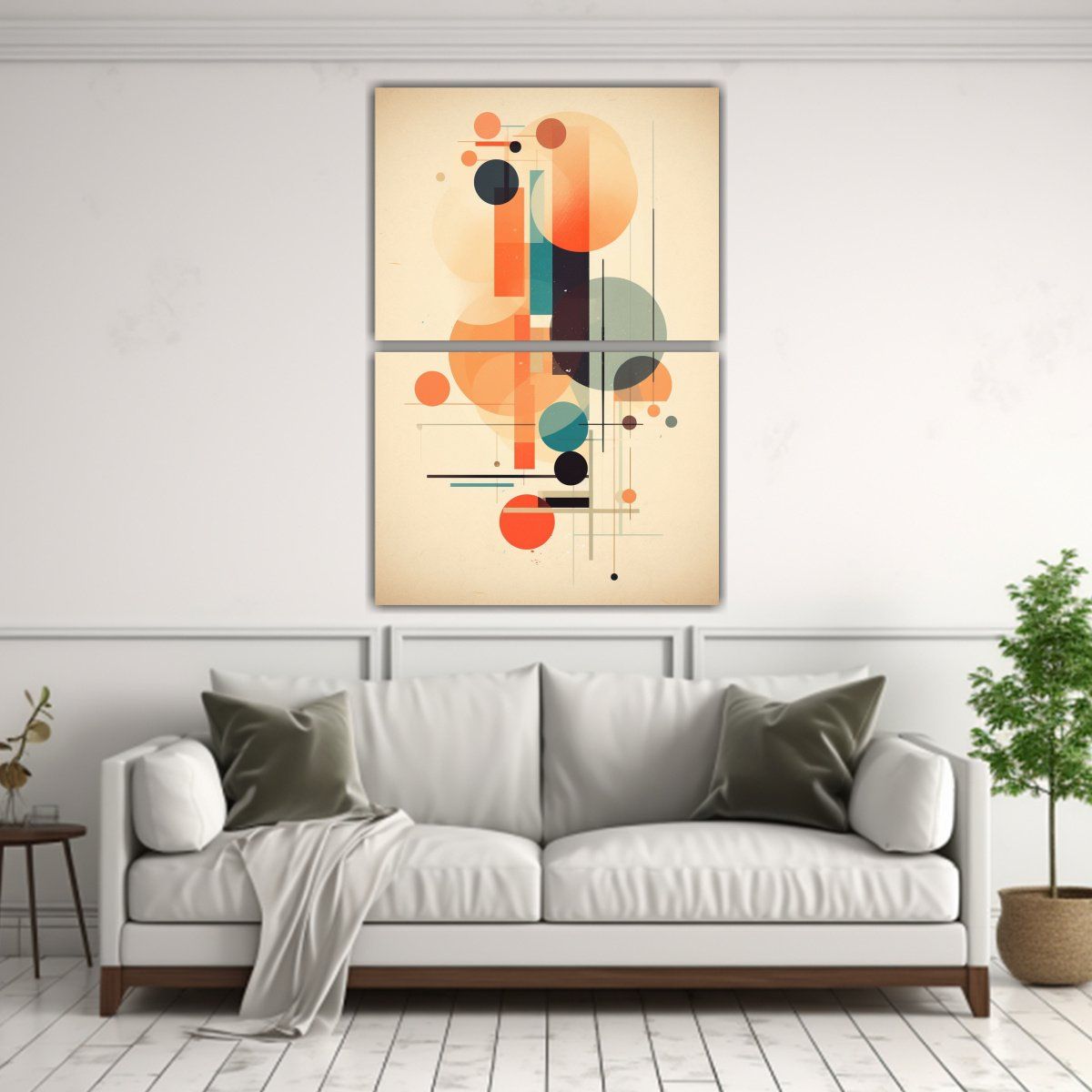 GENERICO - Pintura Geométrica Con Formas Interseccionadas Y 50x80 Cm