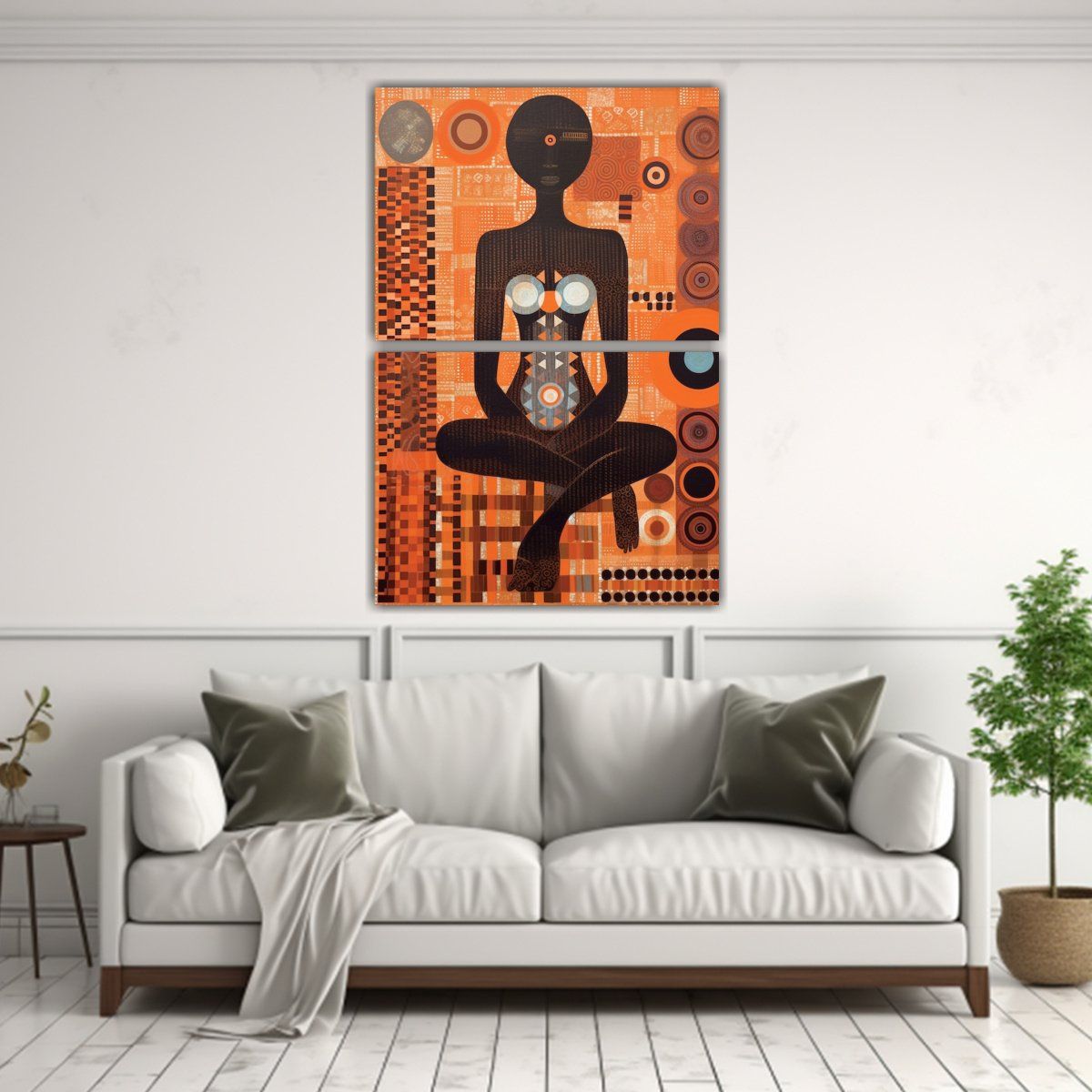 GENERICO - Pintura De Pared Abstracta De Una Chica Sentada 65x100 Cm