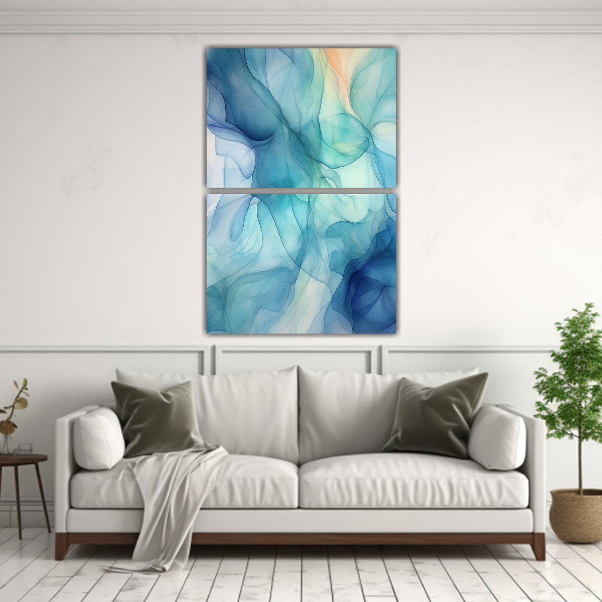 GENERICO - Composiciones Dinámicas De Acuarela Azul 75x100 Cm