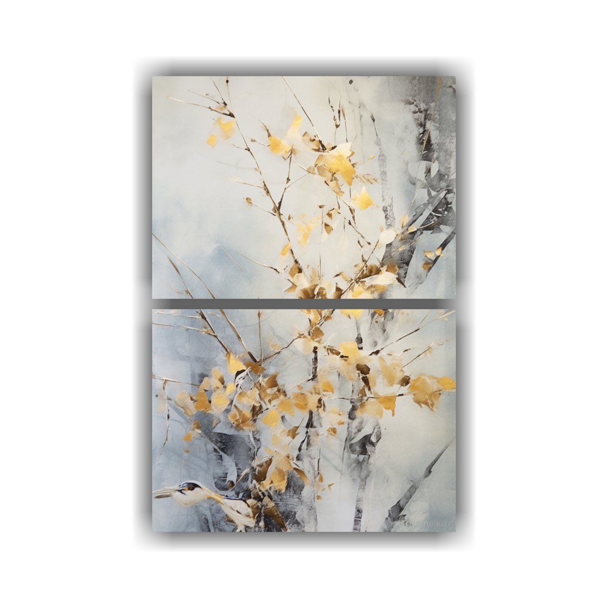 GENERICO - Pinturas Decorativas De Ramas Con Pinceladas 60x80 Cm