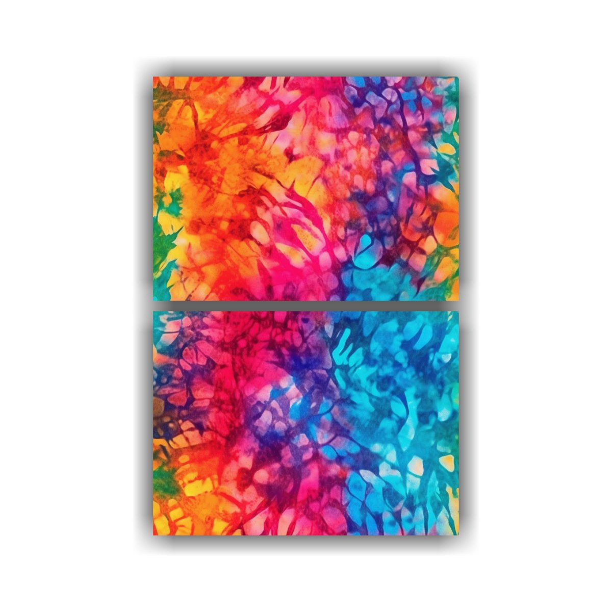 GENERICO - Diptico Patron Intenso Textura Tiedye En Círculo 120x160 Cm
