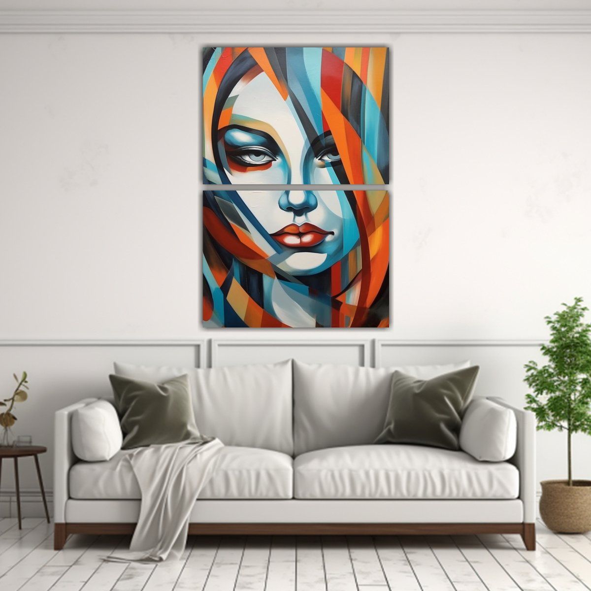 GENERICO - Lienzo De Tela Vintage Retrato Mujer Con Rostro 50x80 Cm