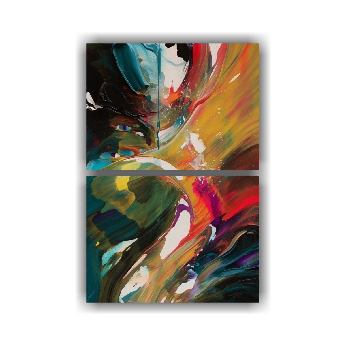 GENERICO - Cuadros Vintage Muy Brillantes Tricolor Abstracto 65x100 Cm