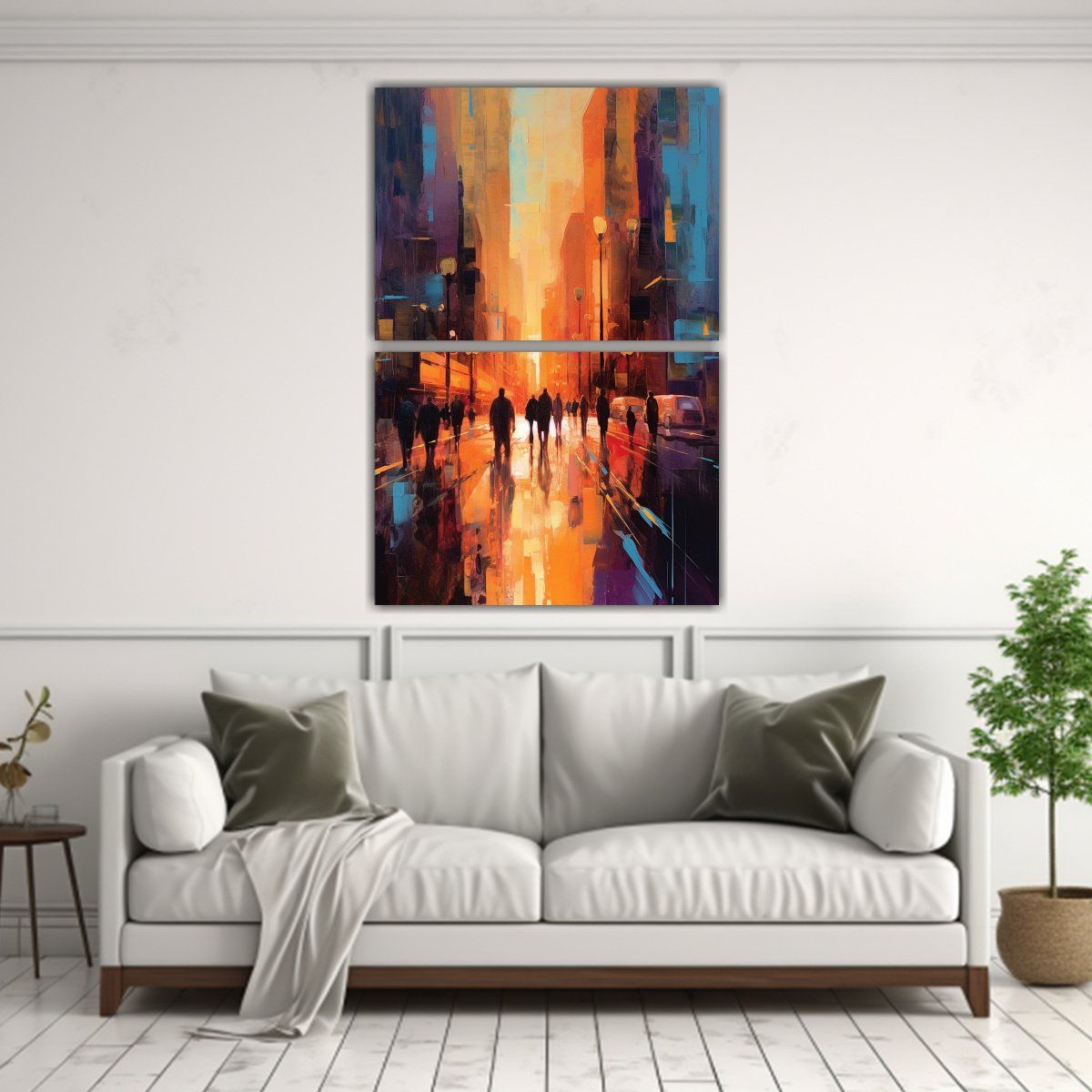 GENERICO - Pintura De Escena Callejera Abstracta Con Colores 65x100 Cm