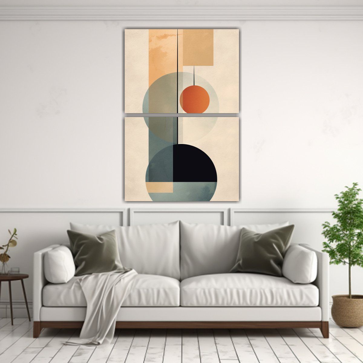 GENERICO - Set De 2 Telas En Bastidor Horizontal Abstracto 120x160 Cm