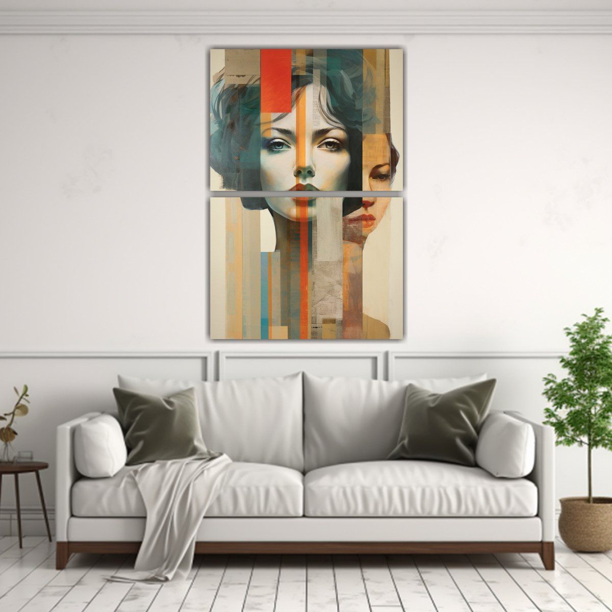 GENERICO - Cuadros Mujer Collage 4 Diferentes Rostros 120x160 Cm