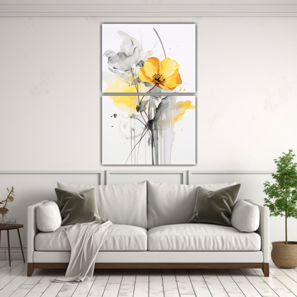GENERICO - Pintura Decorativa De Flores Acuarela Ewe En 65x100 Cm