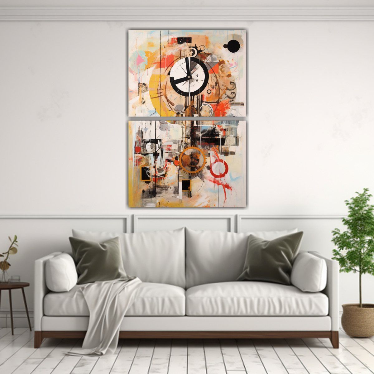 GENERICO - Cuadro Contemporáneo Abstracto Con Elementos De 120x160 Cm