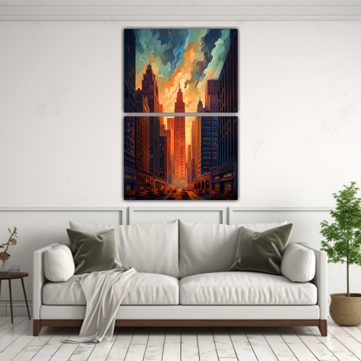 GENERICO - Pintura Abstracta Comedor Chicago En Modernismo 50x80 Cm