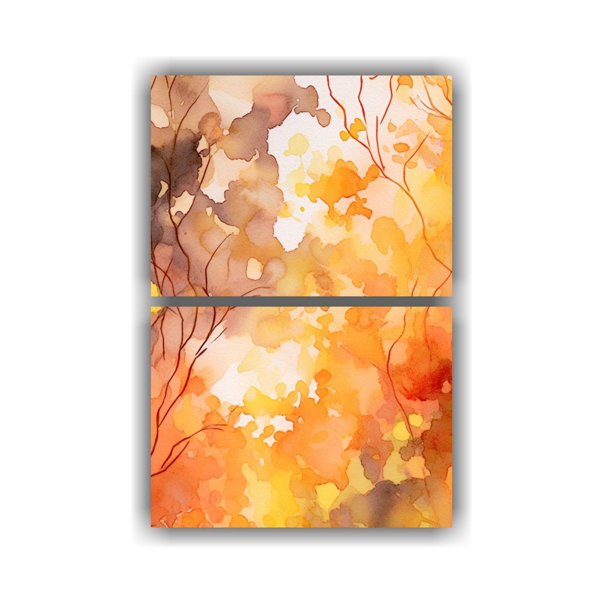 GENERICO - Dos Cuadros Tema Estética Watercolor De Fondo 65x100 Cm