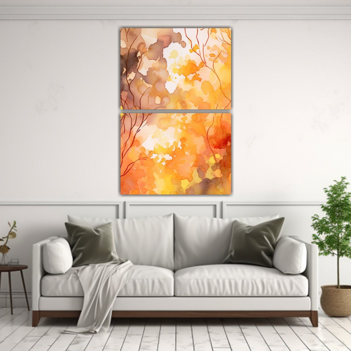 GENERICO - Dos Cuadros Tema Estética Watercolor De Fondo 65x100 Cm