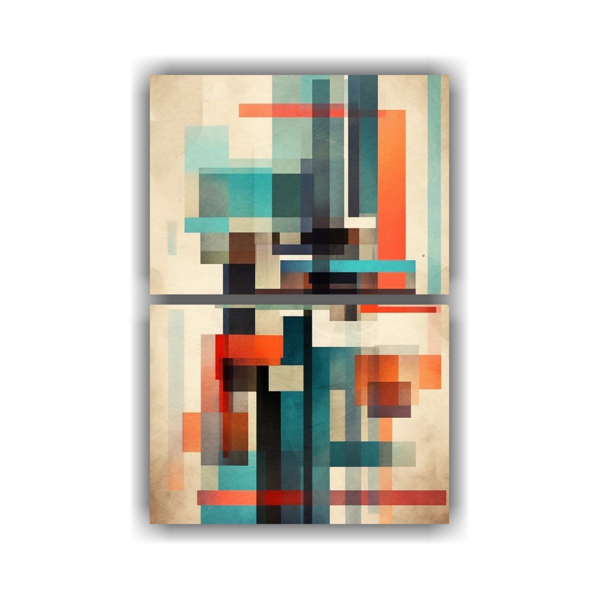 GENERICO - Conjunto 2 Cuadros Pared Vintage Abstracto 60x80 Cm