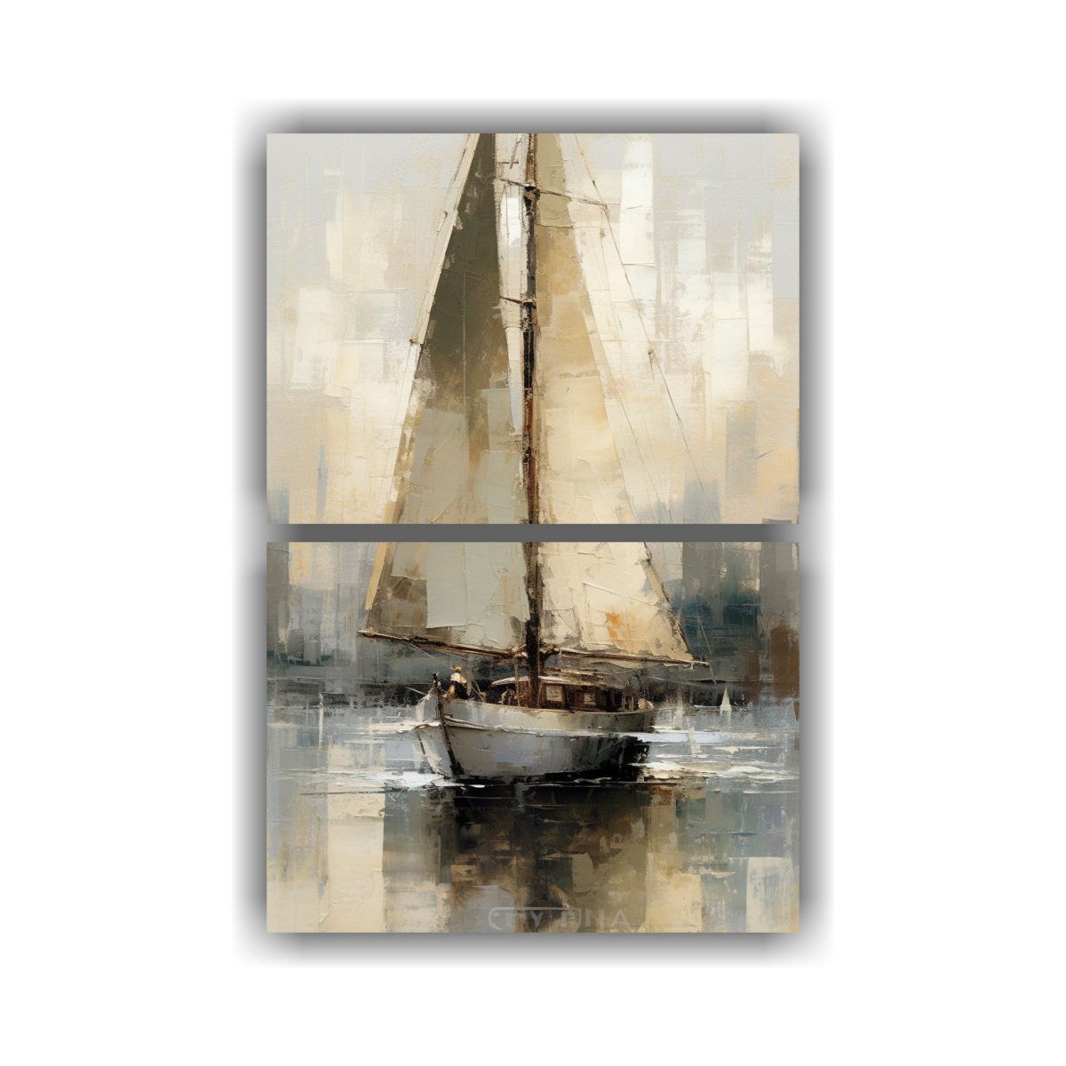 GENERICO - Cuadros Decoración Con Textura De Lienzo Grietas 50x80 Cm