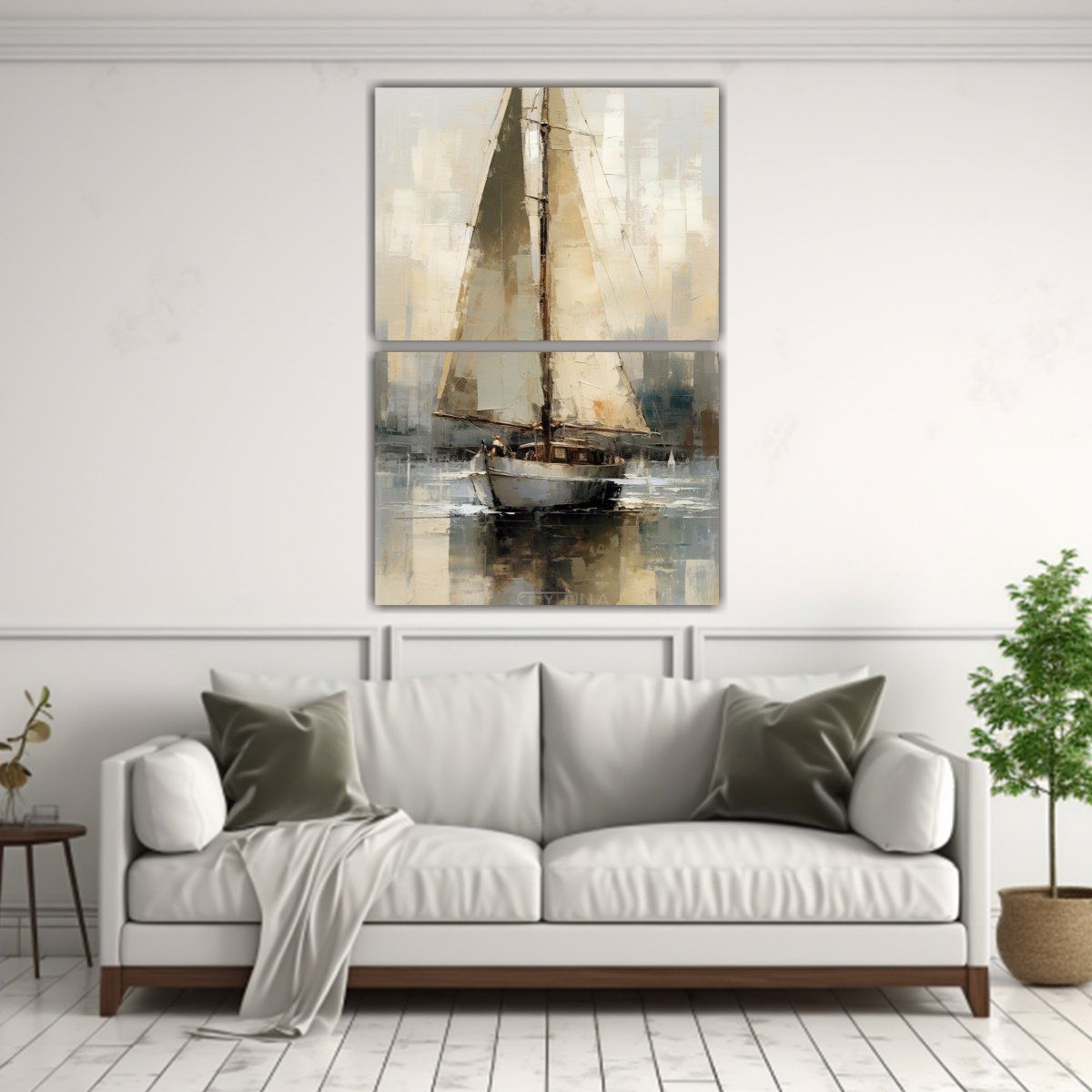 GENERICO - Cuadros Decoración Con Textura De Lienzo Grietas 75x100 Cm