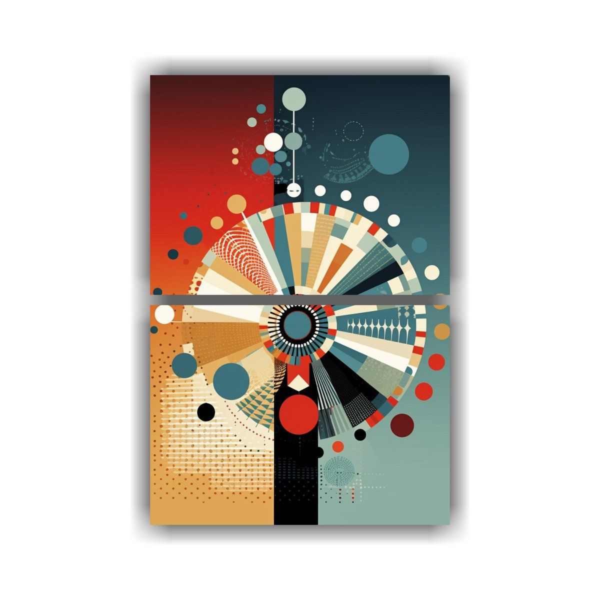 GENERICO - Díptico De Inspiración Alegría En Lienzo Con 65x100 Cm