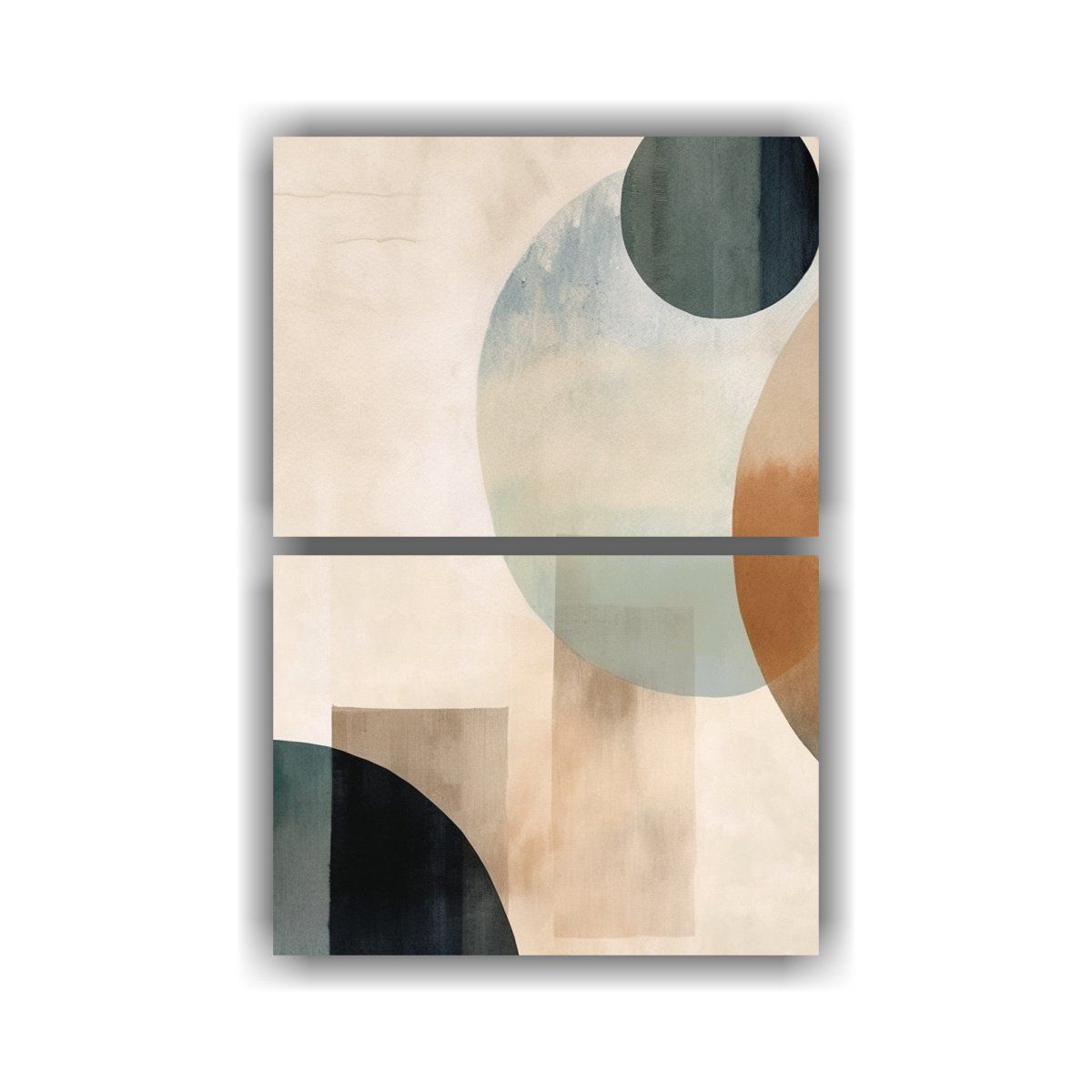 GENERICO - Dos Composiciones Cuadro Espacio Estilo Japonés 50x80 Cm