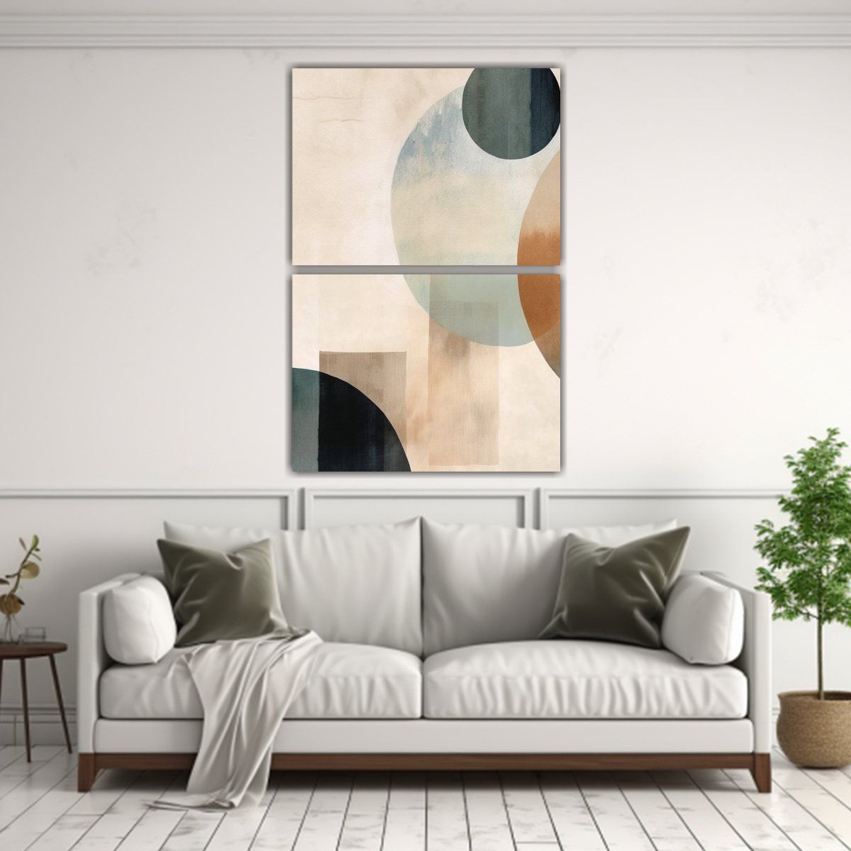 GENERICO - Dos Composiciones Cuadro Espacio Estilo Japonés 65x100 Cm