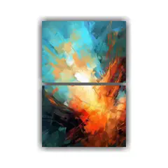 GENERICO - Cuadro Abstracto Colorido En Bastidor Pintura En 50x80 Cm