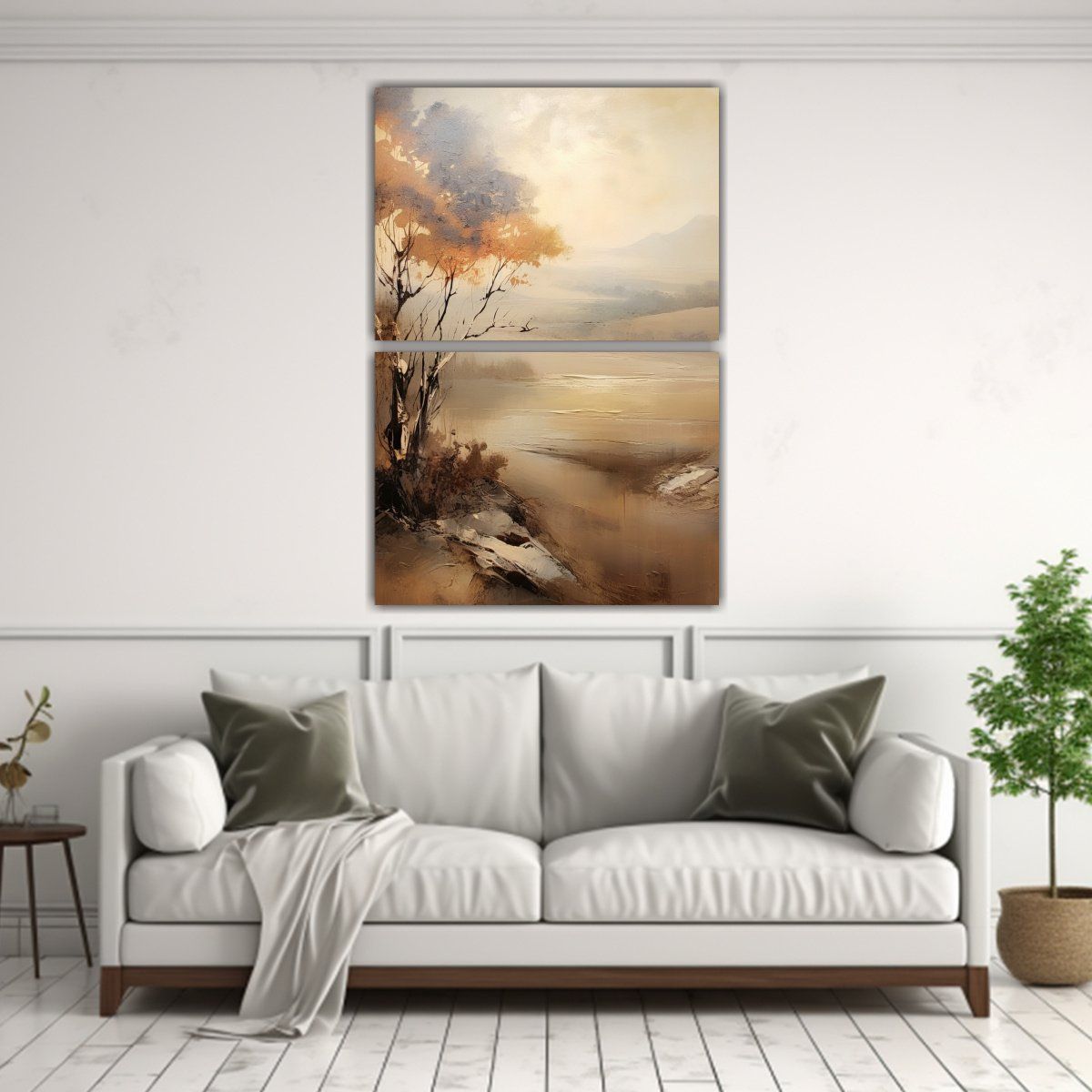 GENERICO - Set 2 Telas En Bastidor Hermoso Expresividad 65x100 Cm
