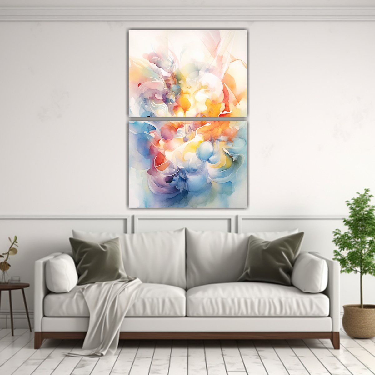 GENERICO - Conjunto 2 Lienzos Duradero Aquarelle Alta Calidad 75x100 Cm