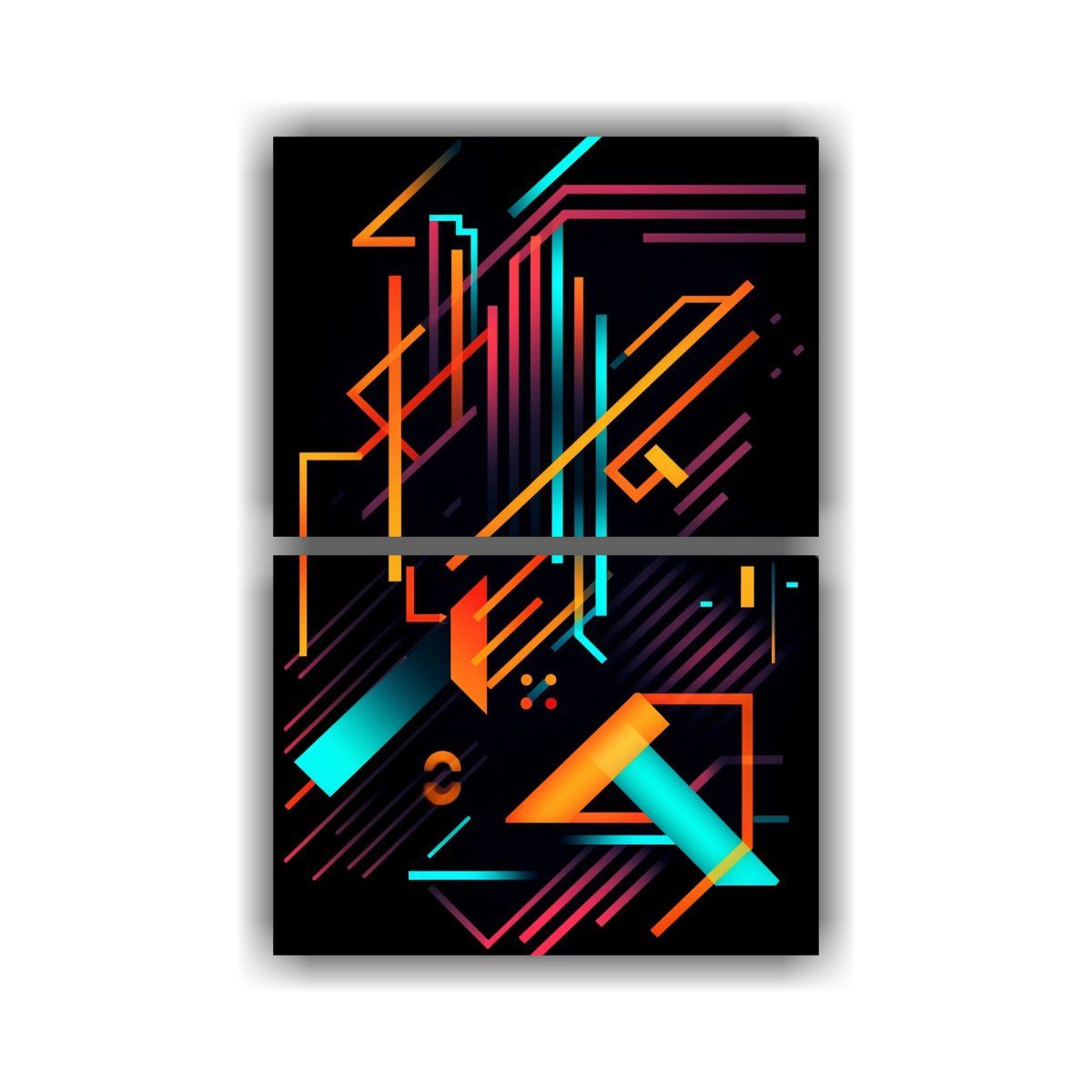 GENERICO - Cuadros Decorativos Geométricos Simples En Fondo 75x100 Cm