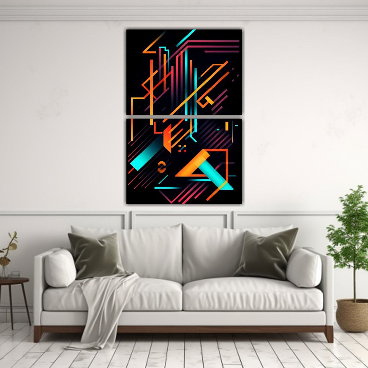 GENERICO - Cuadros Decorativos Geométricos Simples En Fondo 75x100 Cm