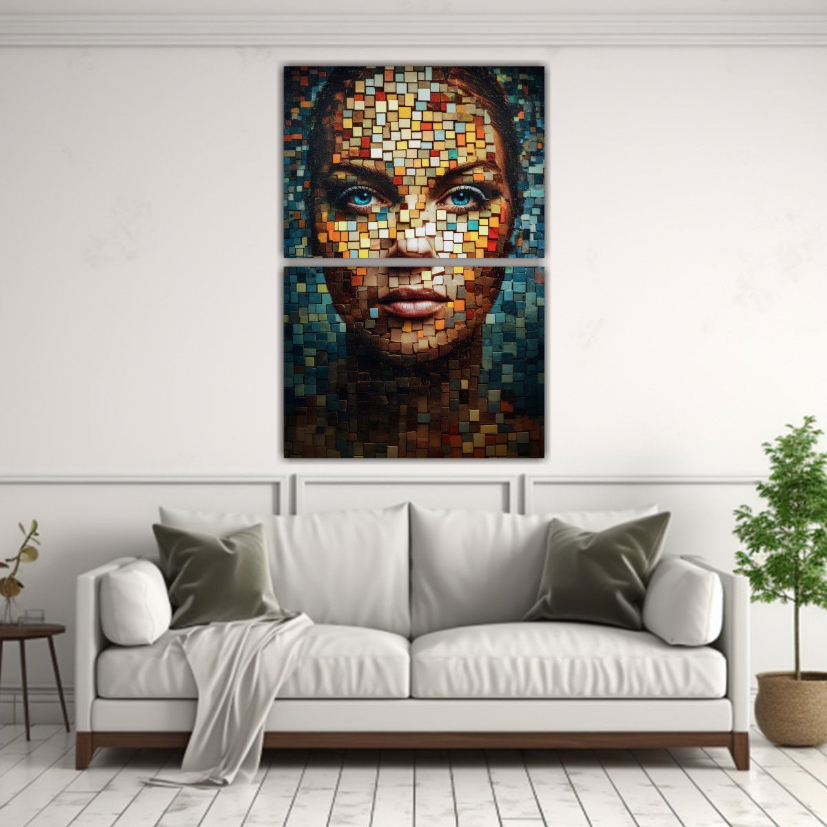 GENERICO - Pintura Decorativa De Pared Con Mosaicos Estilo 50x80 Cm
