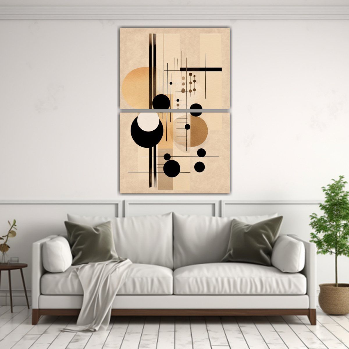 GENERICO - Dos Composiciones Horizontal Estética Cuadro Con 65x100 Cm