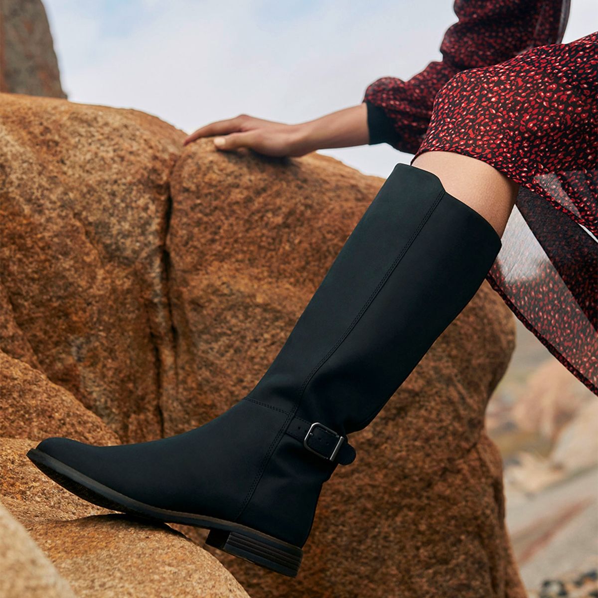 CLARKS - Bota Vaquera Mujer Cuero Negra Clarks