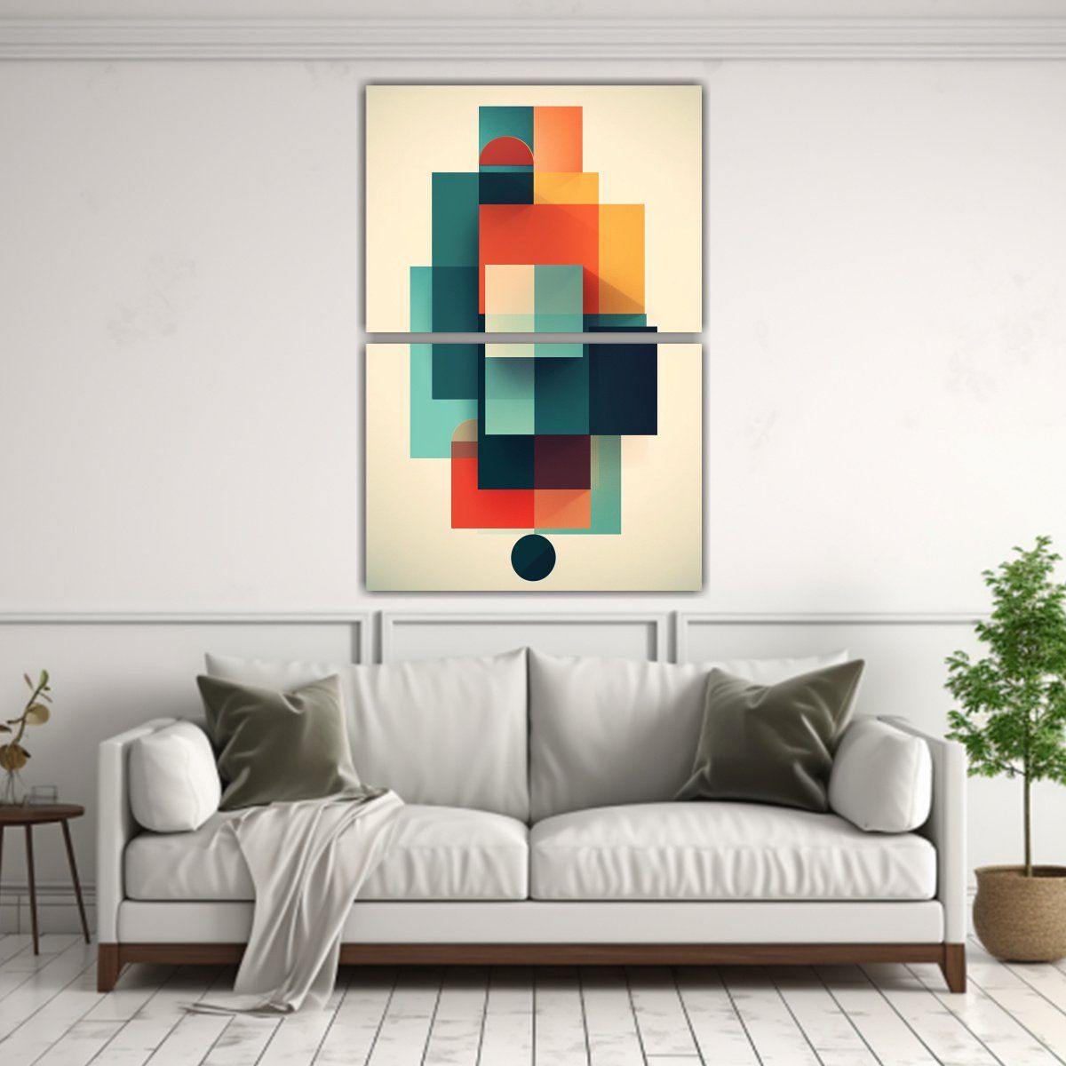 GENERICO - Conjunto De Lienzos Abstractos De Formas 65x100 Cm