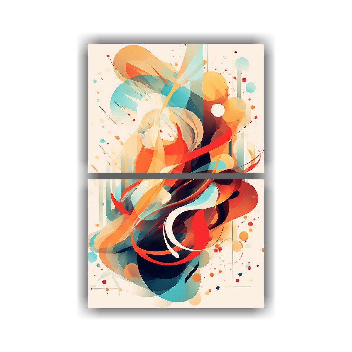 GENERICO - Dos Composiciones Movimiento Brillante Líneas 75x100 Cm
