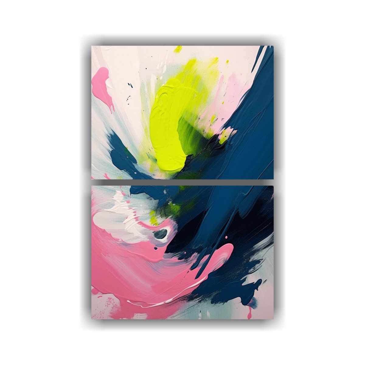 GENERICO - Pintura Abstracta Con Pinceladas Fuertes Y 65x100 Cm