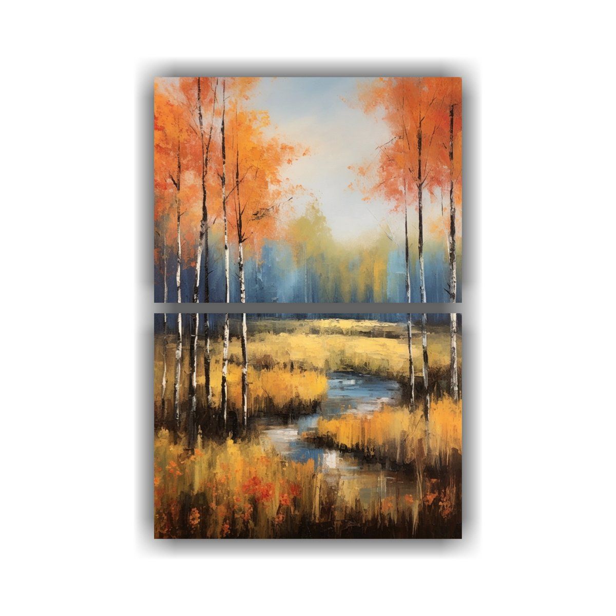 GENERICO - Cuadros Decorativos Vibrantes En Paisaje Otoñal 60x80 Cm