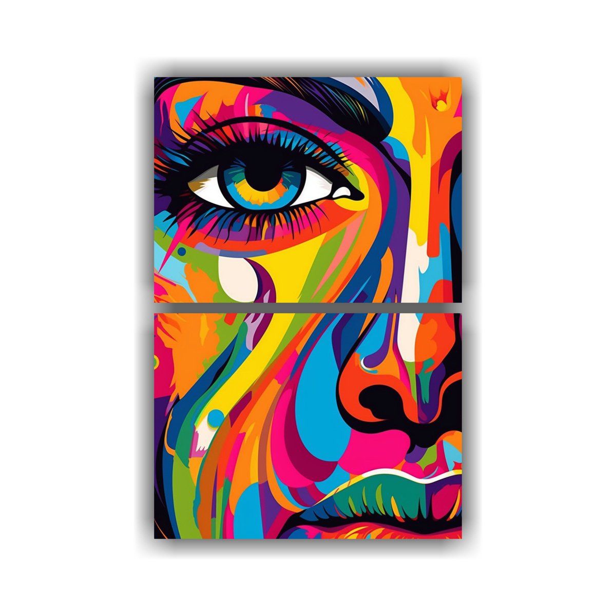 GENERICO - Set De 2 Telas En Bastidor Con Relieve De 60x80 Cm
