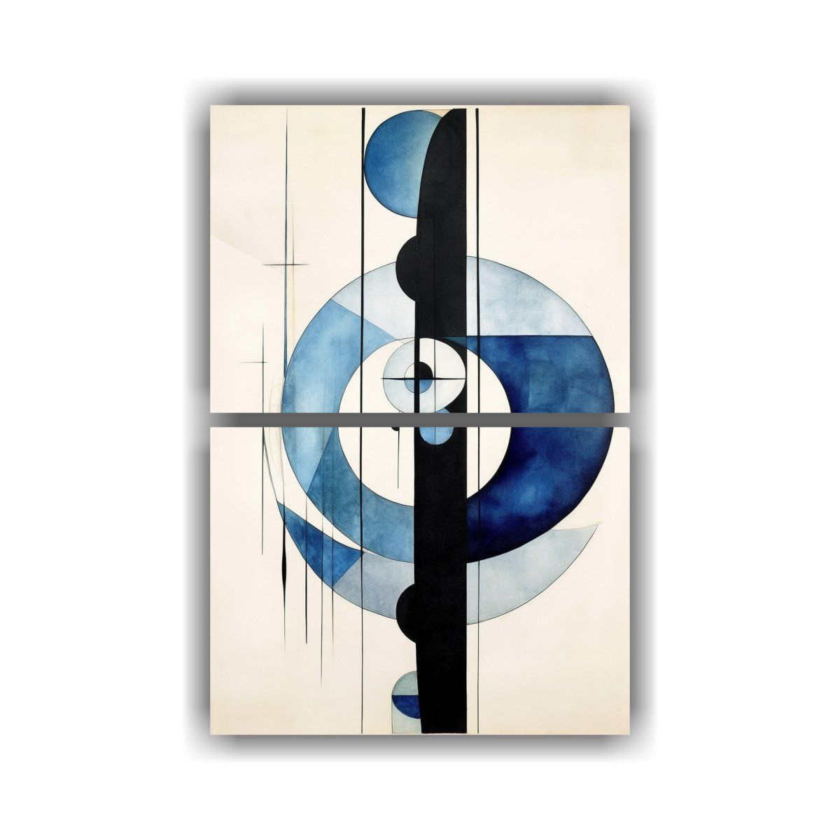 GENERICO - Dos Lienzos Colores Fantasia UK Futurism Abstract 65x100 Cm