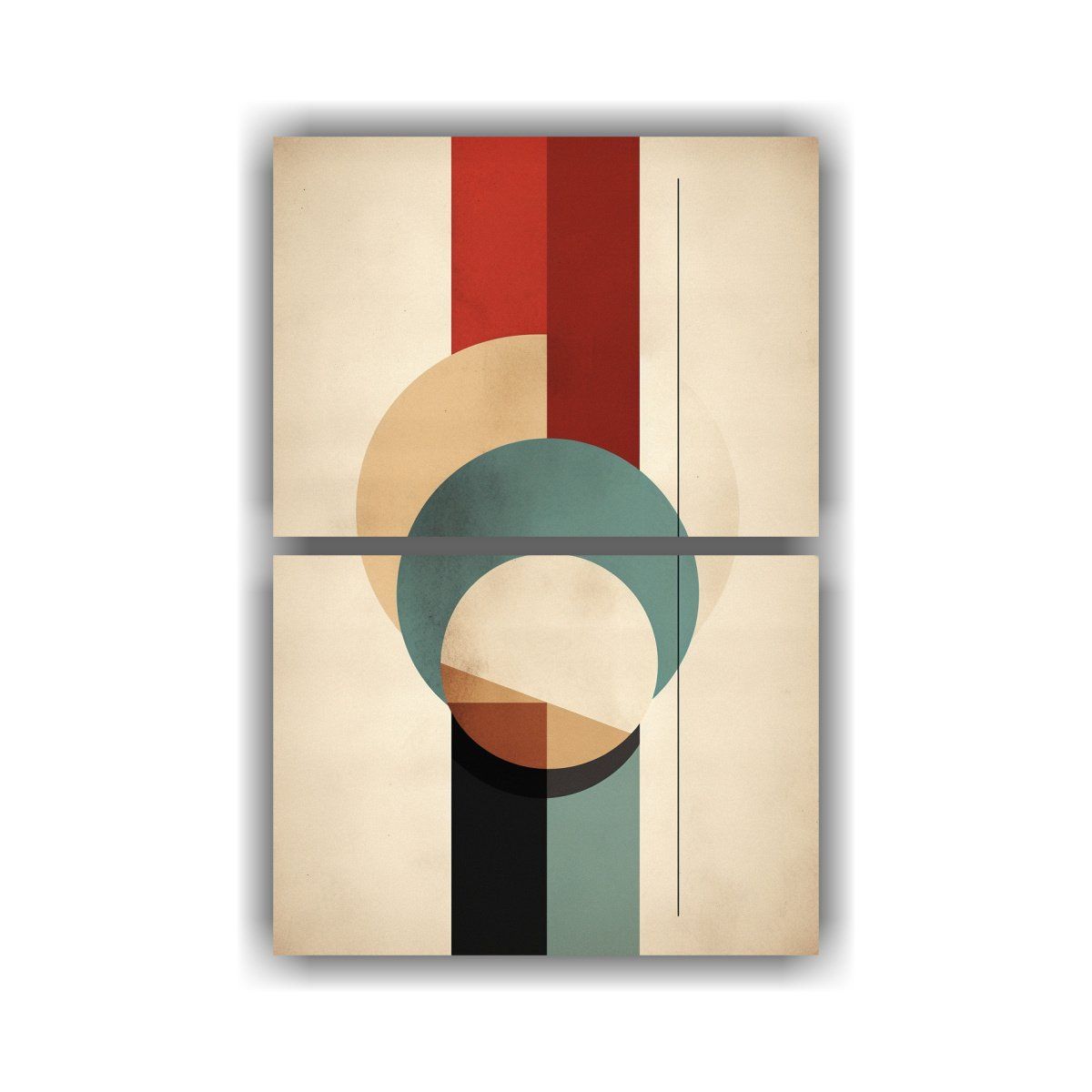 GENERICO - Conjunto 2 Cuadro Cuadro Geométrica Elegante 75x100 Cm