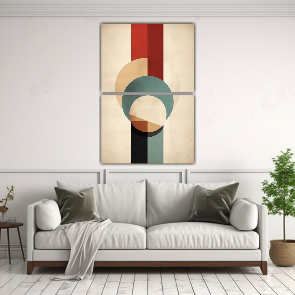 GENERICO - Conjunto 2 Cuadro Cuadro Geométrica Elegante 75x100 Cm