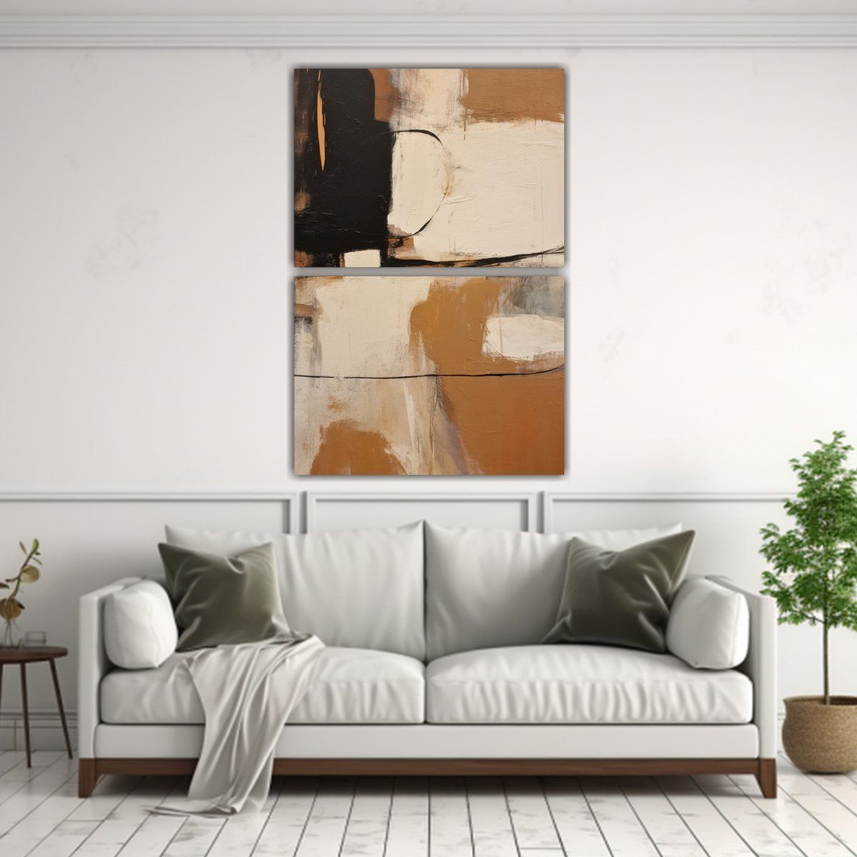 GENERICO - Pinturas Decorativas Abstractas En Tonos 60x80 Cm