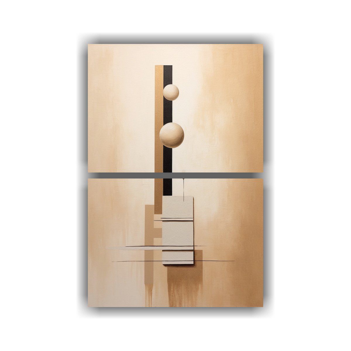 GENERICO - Díptico Composición Artesanal Pintura Estética 120x160 Cm