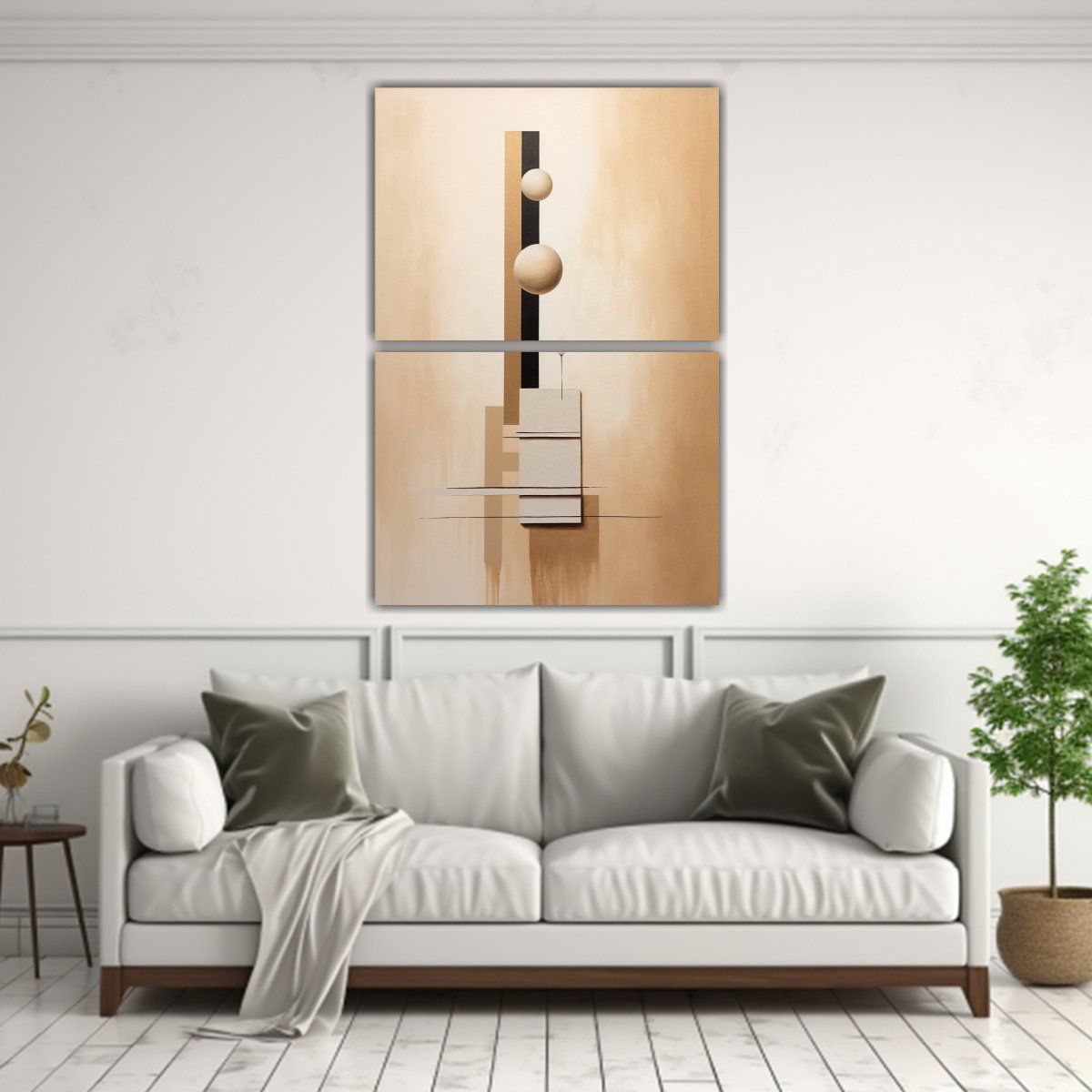 GENERICO - Díptico Composición Artesanal Pintura Estética 120x160 Cm