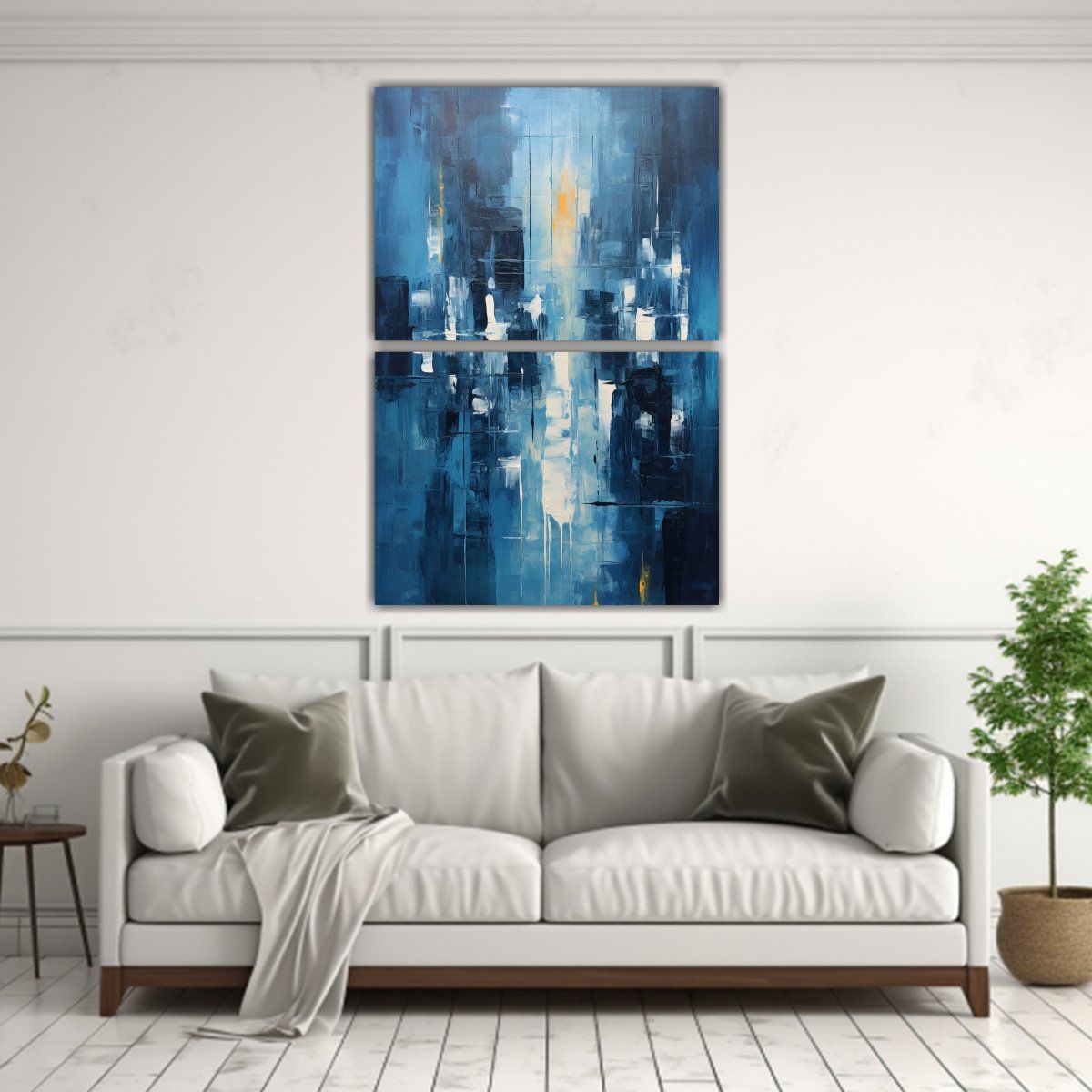 GENERICO - Cuadros Modernos Abstractos Azul óleo Sobre 60x80 Cm