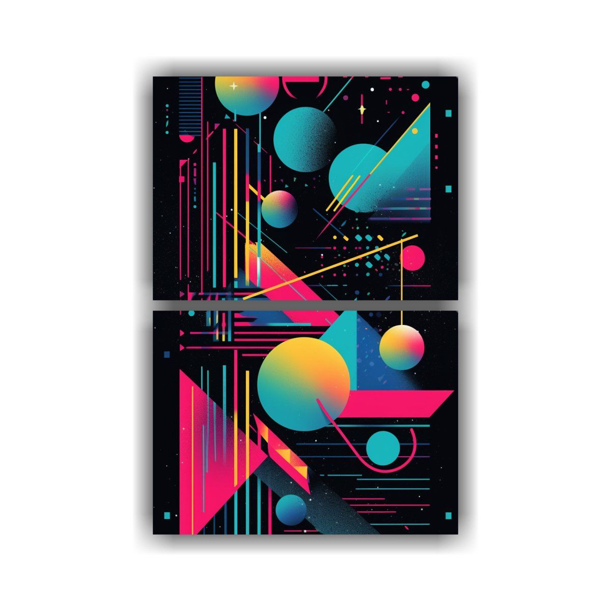 GENERICO - Conjunto 2 Lienzos Moderno Gráficos Y Símbolos 50x80 Cm