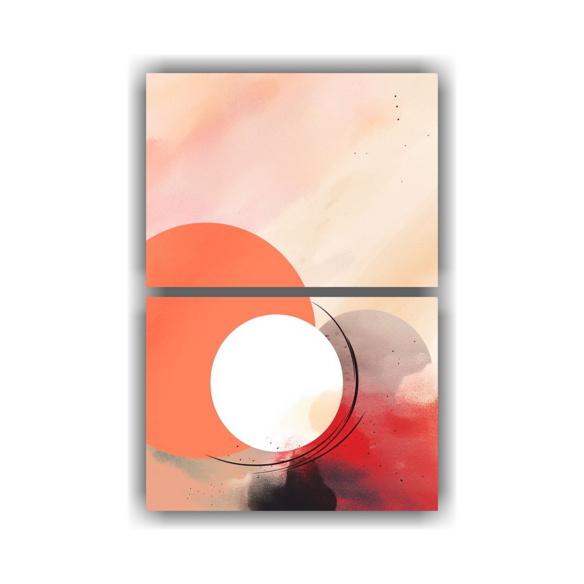 GENERICO - Artes Movimiento Minimalista En Acuarela Cálida 60x80 Cm