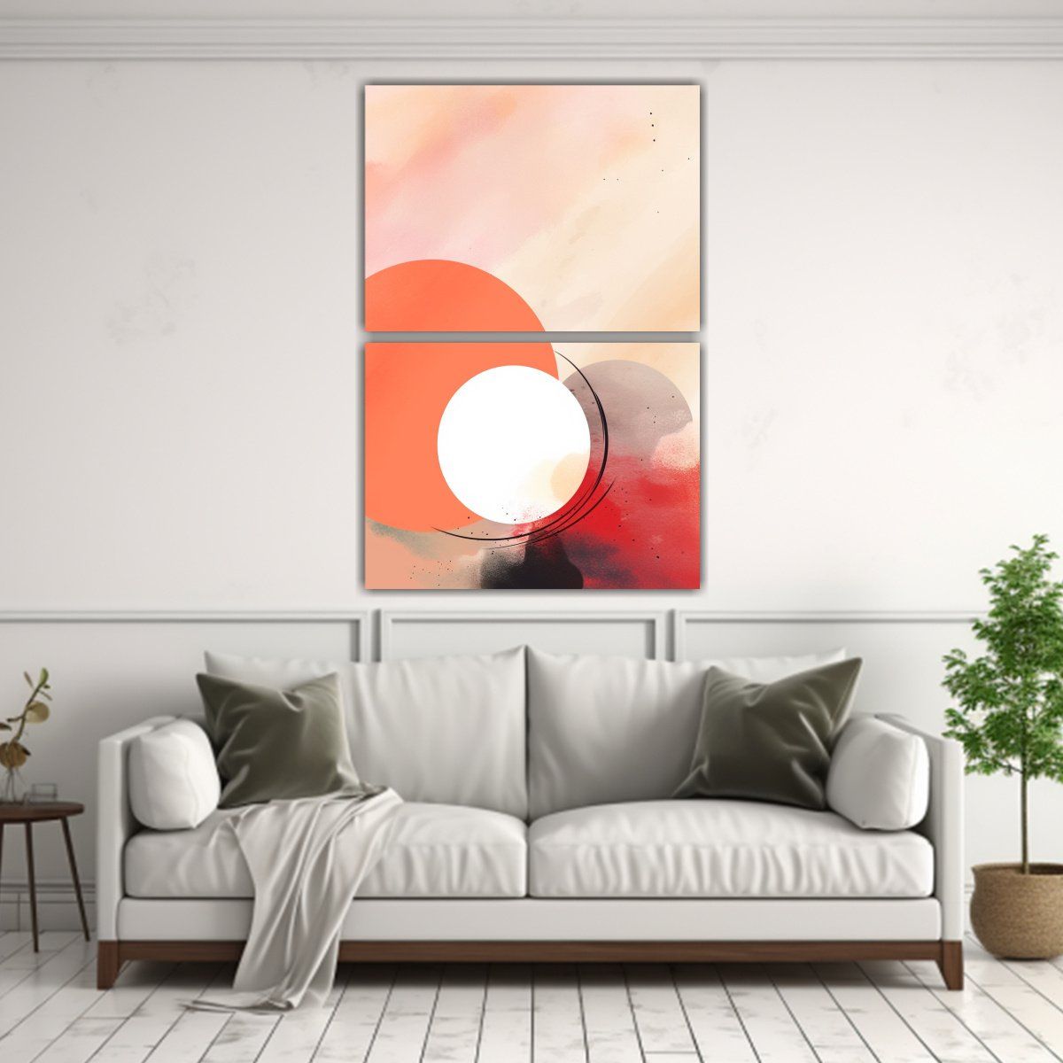 GENERICO - Artes Movimiento Minimalista En Acuarela Cálida 60x80 Cm